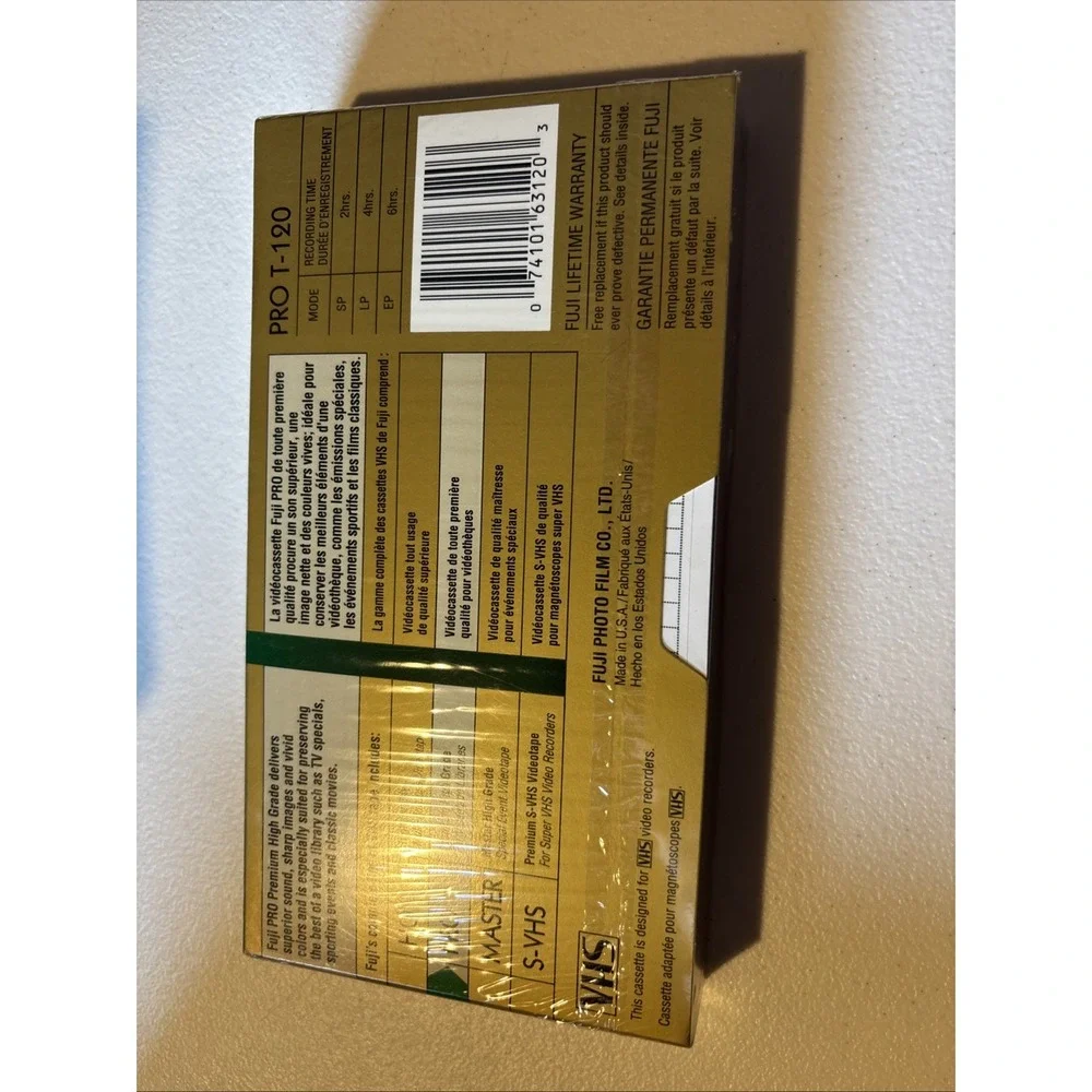 Fuji Photo‎ VHS Tape Pro 120 6 Hours High Grade Brand New Sealed